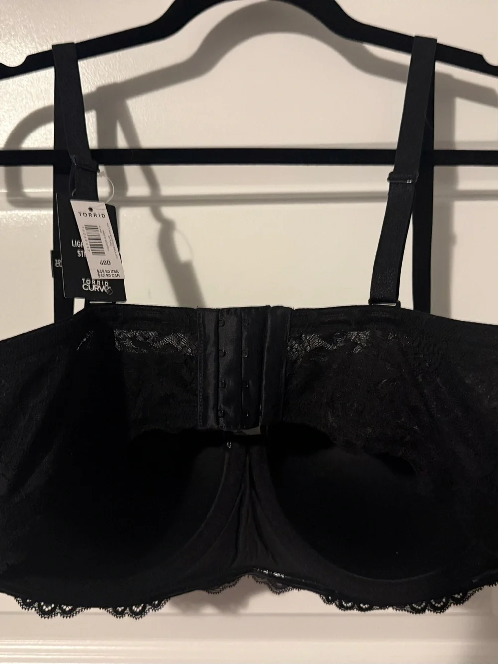 torrid Black Strapless Convertible Lace Underwire Bra